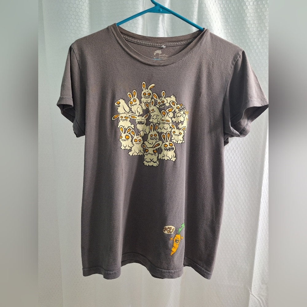Scoop neck T-shirt Girlie XL bunnies